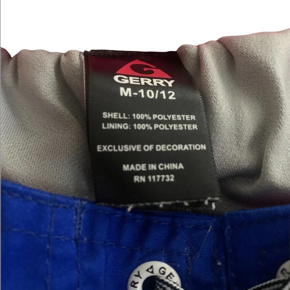 Gerry Gear | Youth Boys Swim Trunks Medium Blue Ocean Shark Hot Pink Stripe